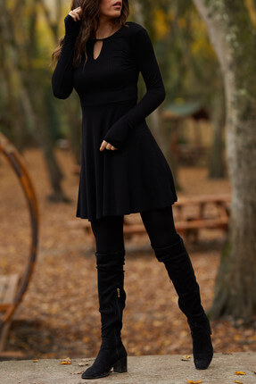 Kadın Siyah Kaşkorse Elbise 9KXK6-40253-02
