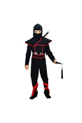 Gizli Ninja Çocuk Kostümü Lüks Siyah 9-10 Yaş