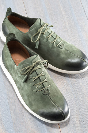 LALBERT Hakiki Deri Yeşil Erkek Ayakkabı